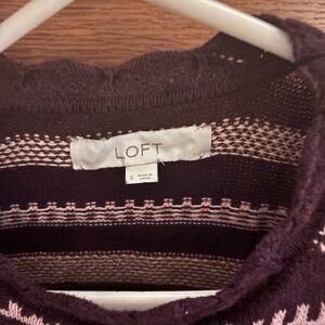 LOFT Women's Dark Purple Knit Sweater